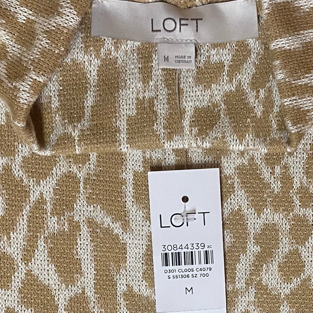 LOFT MOCKNECK PULLOVER ANIMAL PRINT SWEATER SIZE MEDIUM - Picture 5 of 10